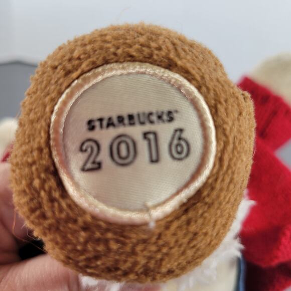 Starbucks 2016 Holiday Teddy Bear Plush Red Jacket 10" Exclusive Stuffed Animal - Picture 7 of 8